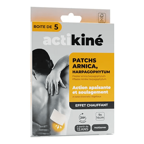 Actikiné patchs imbibés arnica multizones 9x14cm Boîte de 5