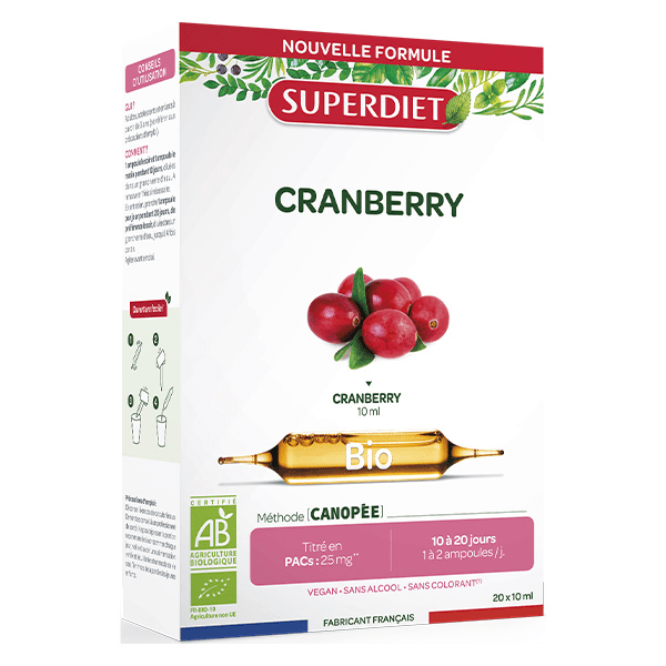 Cranberry Canneberge Bio 20 ampoules de 10ml 5
