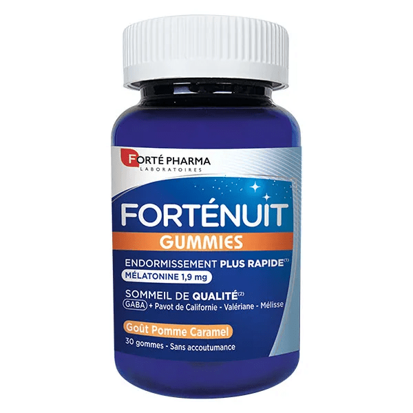 FortéNuit Gummies Melatonine Plantes GABA 30 gommes Pomme Caramel 4