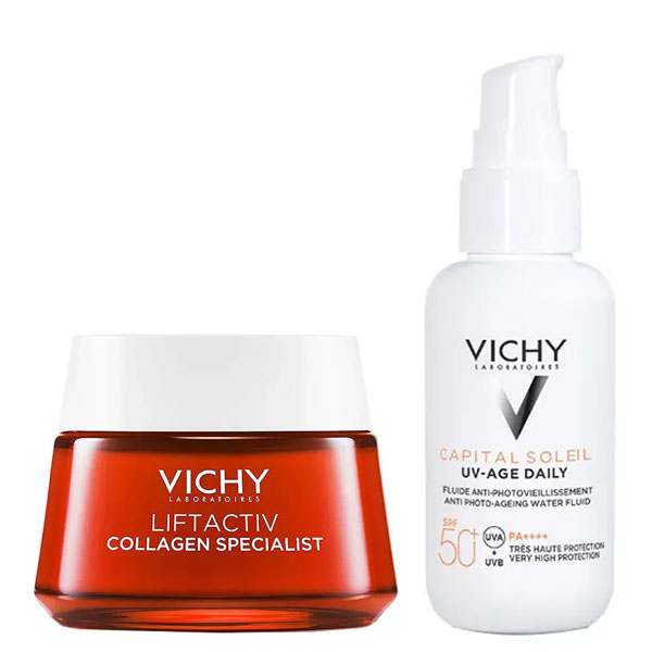 Routine Anti-Rides Liftactiv Crème de Jour Collagen Specialist 50ml & Capital Soleil UV-Age SPF 50+ 40ml