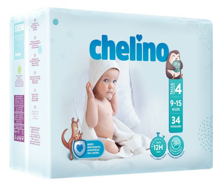 Chelino Pañal Love Talla 4 9-15 Kg 34 Unidades