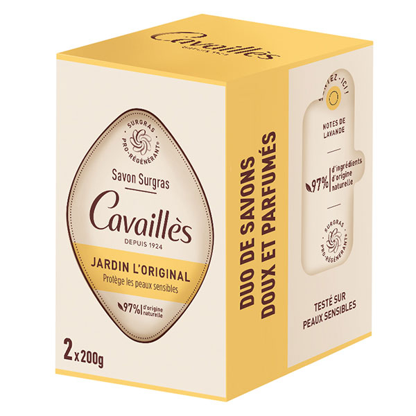 Cavailles Savon surgras Jardin l'original 2X200gr