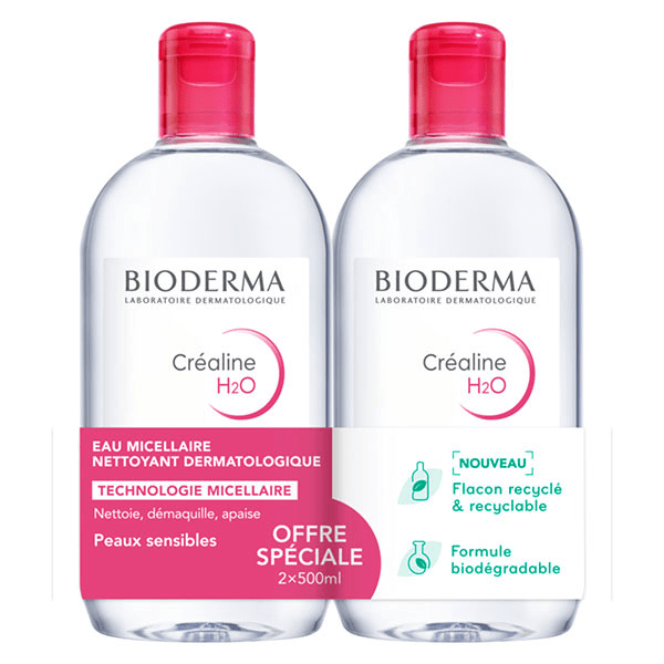 Créaline H2O Eau Micellaire Démaquillante Lot de 2 x 500ml 2