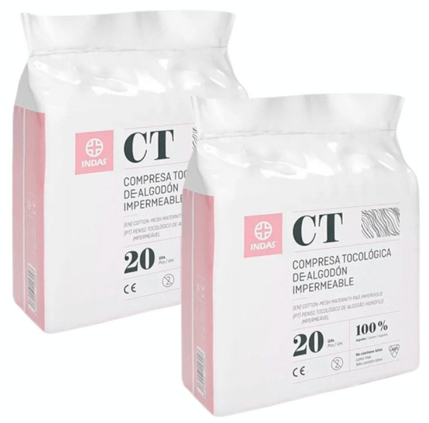 Indas Compresas Posparto Maternity Algodón 2x20 uds