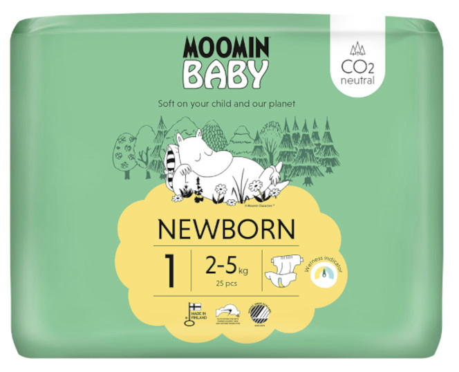 Moomin Baby Pañales Talla 1 (2-5kg) 25 Uds