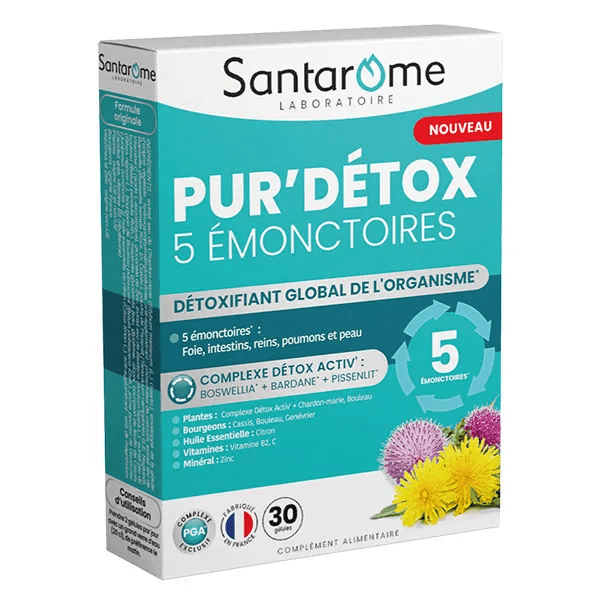 Santarome Pur'Détox 5 émonctoires Détox globale 30 gélules 2