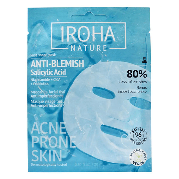 IROHA - Acne Prone Skin - Masque Tissu Visage Anti-Imperfections x 1 2