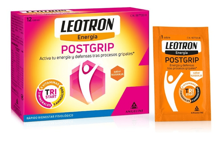 Leotron PostGrip 12 Sobres Sabor Naranja 125 gr