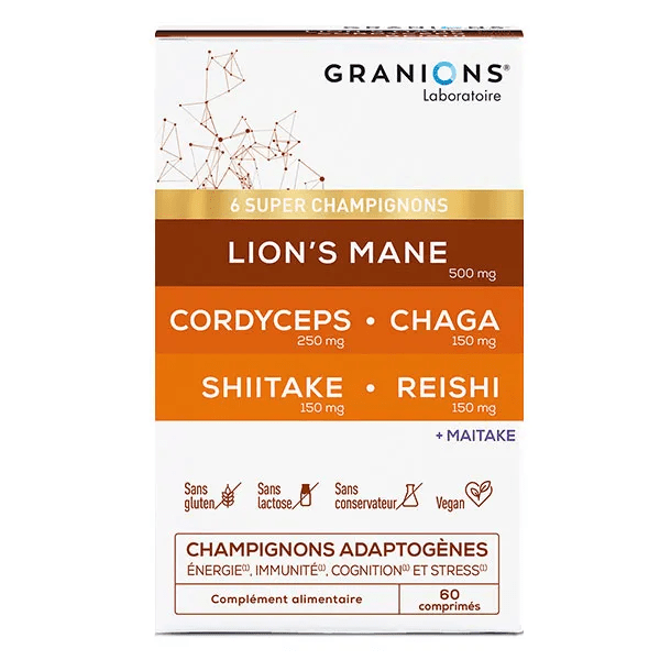 Granions Complexe Super Champignons Lion's Mane + Cordyceps 60 Comprimés 3