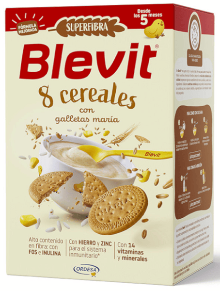 Blevit Superfibra Papilla 8 Cereales con Galletas María +5m 500 gr