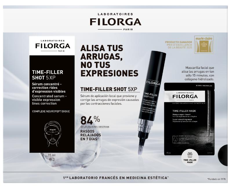 Imagen de Filorga Time Filler 5XP Shot 15ml + Mascarilla Reafirmante 💆♀️ en OfertitasTOP