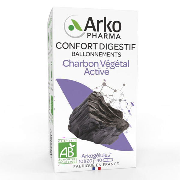 Arkogélules Charbon Végétal Activé Bio 40 gélules 4