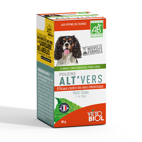 Comparer les prix de Vetobiol Poudre Alt'vers Petit Chien Bio <20kg