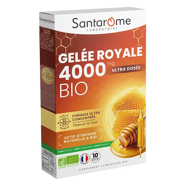 Santarome Ruche Royale Gelée Royale 4000 MG Bio Immunité 10 ampoules 4