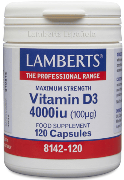 Lamberts Vitamina D3 4000 UI (100µg) 120 Cápsulas