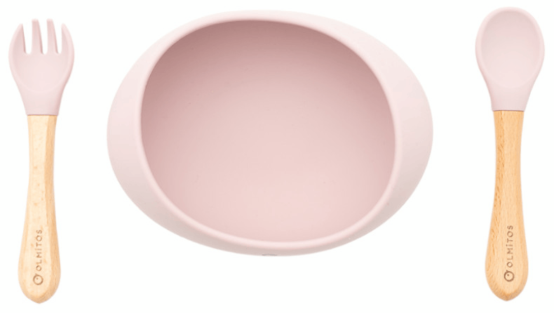 Olmitos Vajilla de Silicona Pink 3 piezas