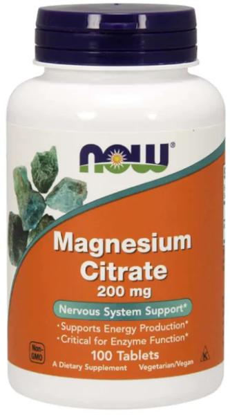 Now Foods Citrato de Magnesio 200mg 100 Tabletas
