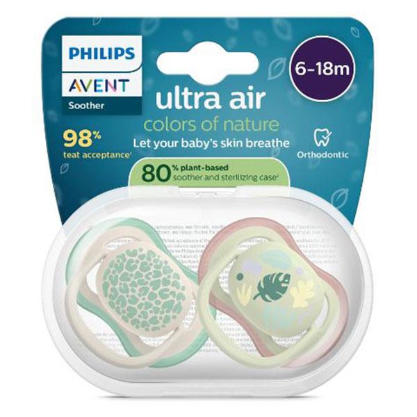 Sucette Ultra Air jour 6-18M Imprimé Nature x2, sans BPA