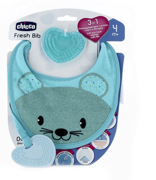 Chicco Mordedor 3 en 1 Fresh Bib Azul 4m+