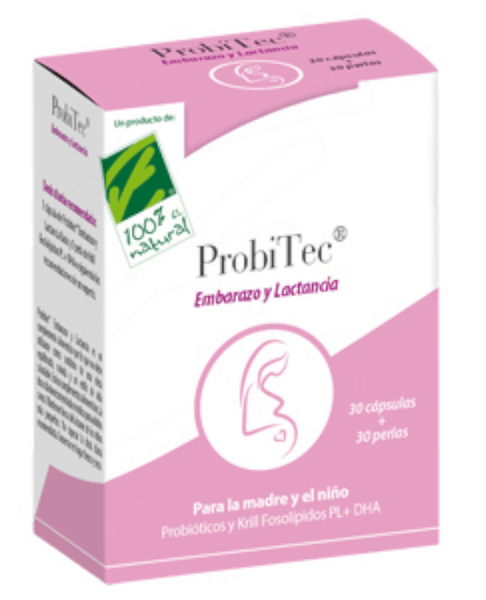 100% Natural Probitec Embarazo Y Lactancia 30 Cápsulas + 30 Perlas