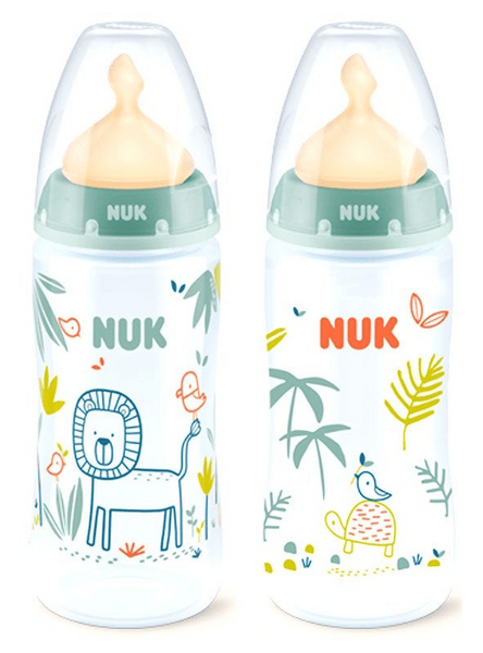 Nuk Biberón First Choice+ Jungle Talla L 6-18m Látex 300 ml Verde