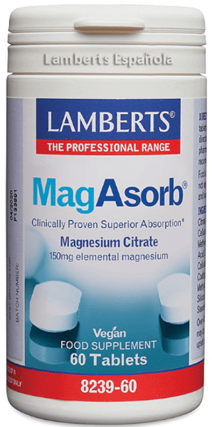 Lamberts MagAsorb Citrato de Magnesio 150mg 60 Tabletas