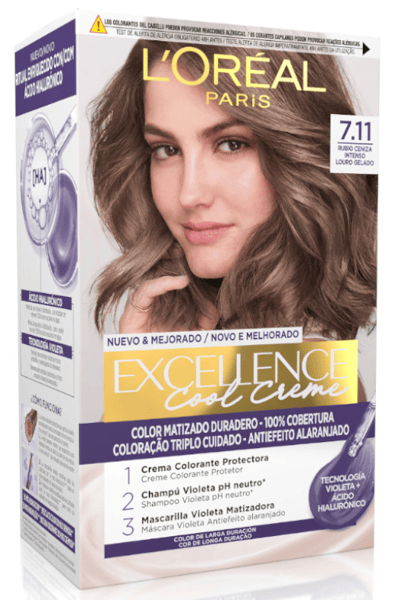 L'Oréal Paris Excellence Creme Tinte Permanente Tono 7.11 Rubio Ceniza Intenso
