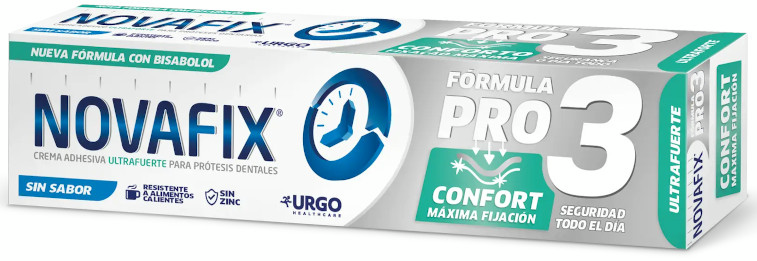 Novafix Pro3 Confort Crema Adhesiva Prótesis Dentales Ultrafuerte Sin Sabor 40 Gr