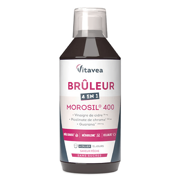 Brûleur 4 en 1 Morosil Brûle Graisse, Cellulite, Métabolisme saveur pêche 400ml 4
