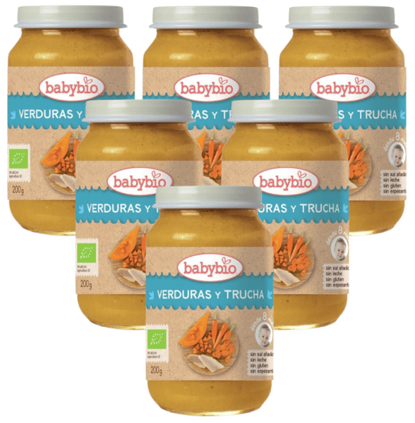 Babybio Tarrito Menú Tradición Verdura con Trucha +8m 6x200 gr