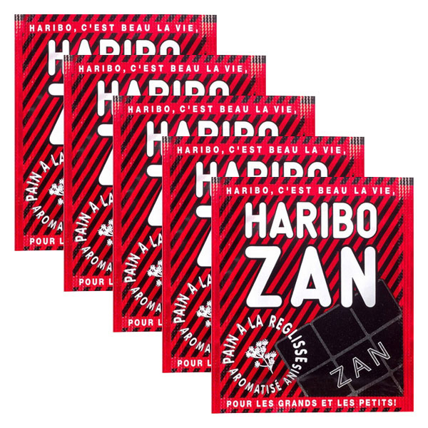 Haribo Zan Confiserie à la Réglisse Aromatisée Anis 12g - Lot de 5