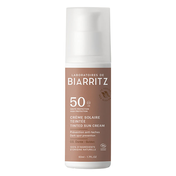 Soins Solaires Crème Teintée SPF50 Dorée Bio 50ml