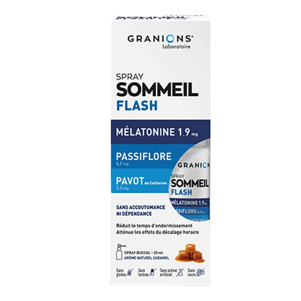 Granions - Spray Sommeil Flash Mélatonine 1,9mg - Arôme Caramel - 130 Spray - 25ml 5