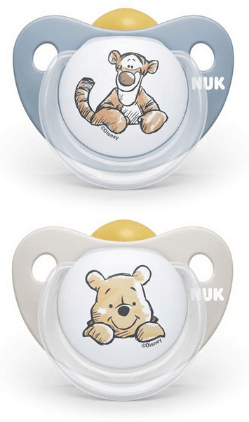 Nuk Trendline Chupete Látex Winnie the Pooh 6-18m Beig y Azul 2 uds