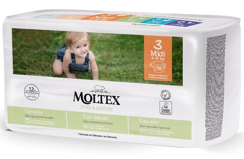 Moltex  Pure&Nature Pañales Talla 3 Midi 4-10Kg 56uds