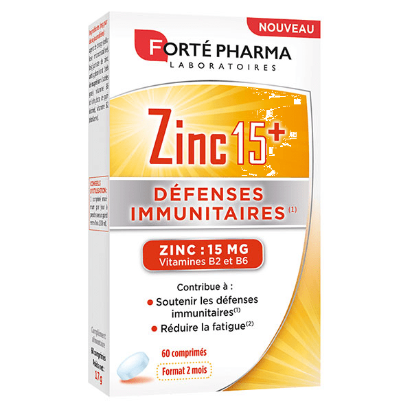Zinc 15+ Défenses Immunitaires Fatigue 60 comprimés 2