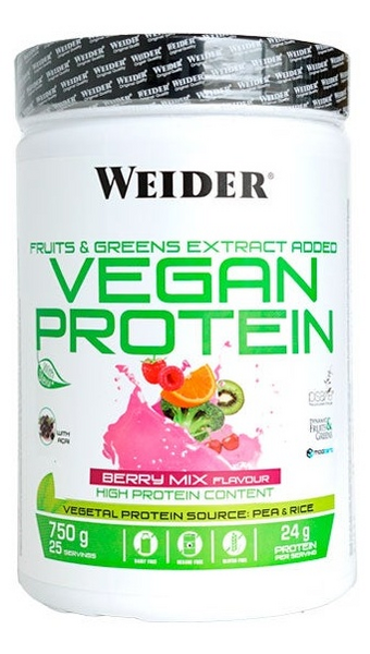 Weider proteína vegana sabor berry mix 750 gr