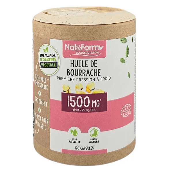 Écoresponsable Huile de Bourrache Bio Vitamine E 120 capsules 4