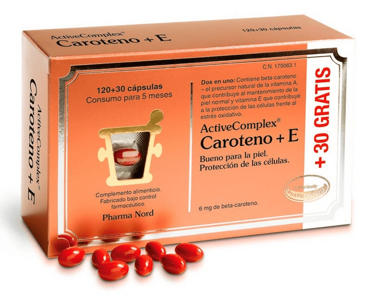 Pharma Nord Activecomplex Caroteno + E 120+30 Cápsulas