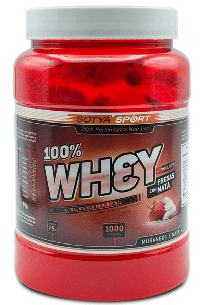 Sotya Proteína Whey 100% Fresas Con Nata 1000 Gr
