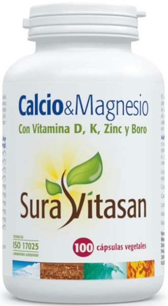 Sura Vitasan Calcio & Magnesio + D+ K + Zinc+ Boro 100 Cápsulas