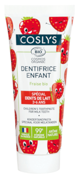 Coslys Dentífrico Infantil Fresa Orgánica sin Flúor 3-6 Años 50 ml