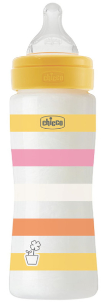 Chicco Biberón WellBeing Flujo Rápido Amarillo +4m 330 Ml