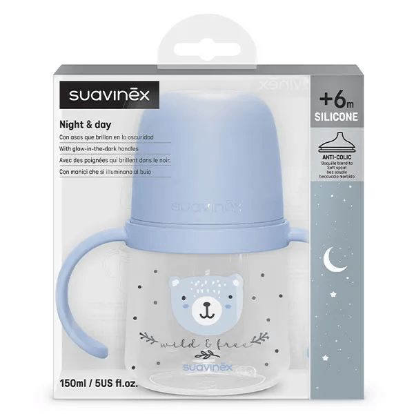 Biberon à Anses +6 mois Wild&Free Night And Day Bleu 150ml 3