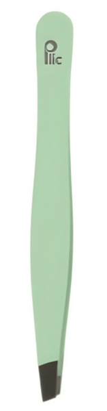 Plic Pinza de Depilar Punta Oblicua Color Verde 100% Inox