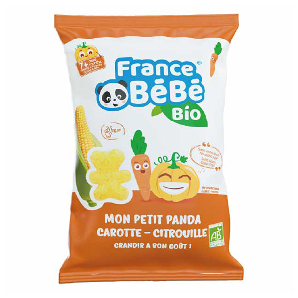 Mon Petit Panda de Maïs Soufflé Carotte-Citrouille +7m Bio 25g