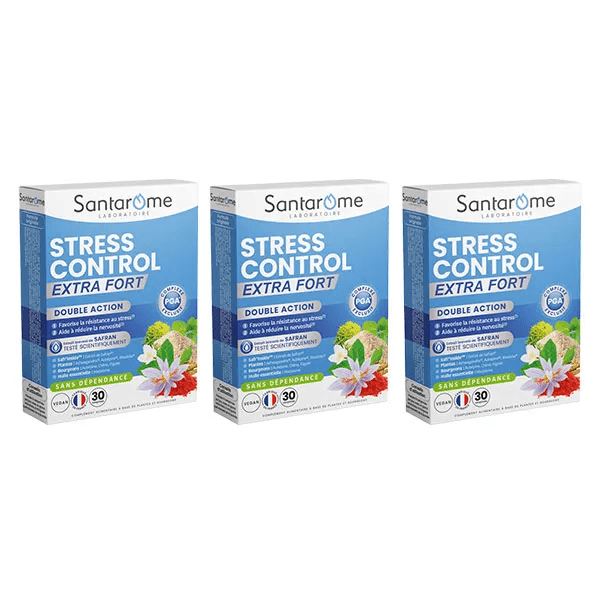 Santarome Stress Control Extra Fort Fatigue et Stress Lot de 3 x 30 comprimés