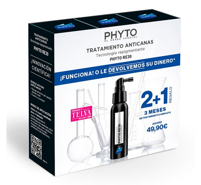 Phyto RE30 Tratamiento Anti-Canas Pack 2 + 1 GRATIS