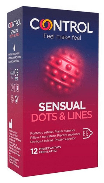 Control Preservativos Sensual Dots & Lines 12 Unidades