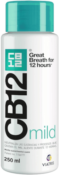 CB12 Mild Colutorio Mal Aliento Sabor Menta Suave 250 ml